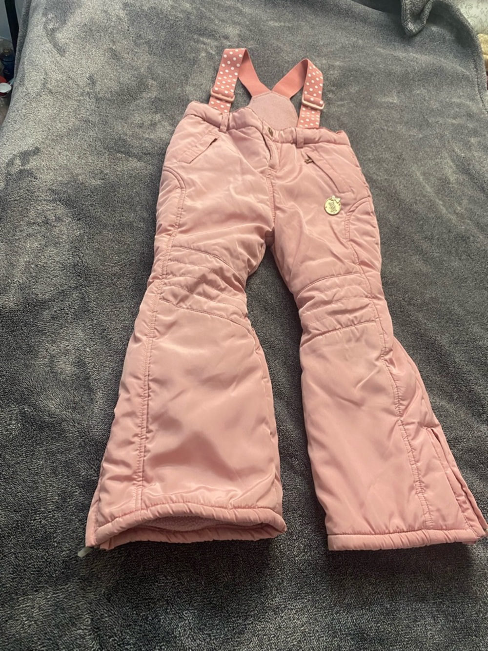 Jelispoon‎ Boutique Dusty Pink Fleece-Lined Snow Bibs Size 120 (US 6/7)